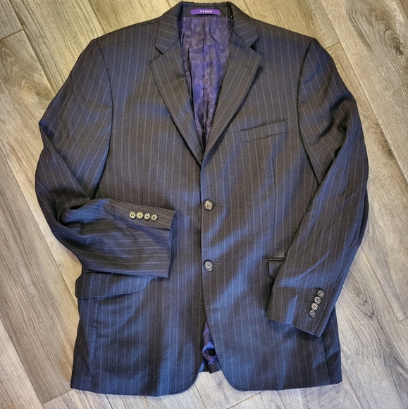Ted baker pinstripe endurance sports coat / suite jacket wool size 42 R